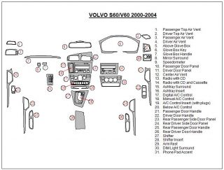 Volvo S60 V60 Interior Wood Carbon Dash Trim Kit Set 2000 2001 01 2002 2003 2004