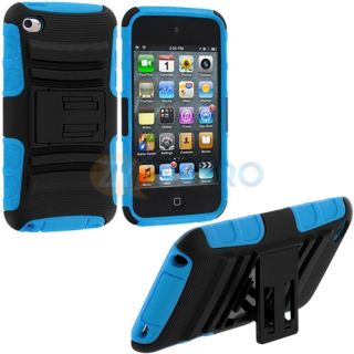 Color Hybrid Hard Soft Case Cover with Mini Stand for iPod Touch 4th Gen 4G 4