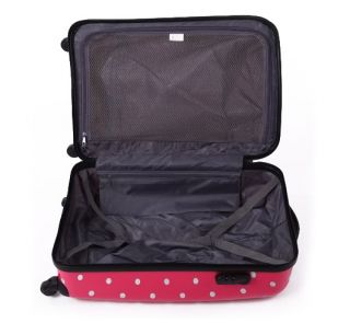 Fashion Girl Luggage Suitcase Trolley Bag Rolling Wheel with Polka Dot Pink 20"