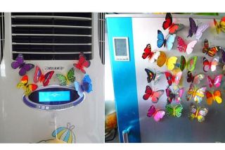 12pcs Luminescent Butterfly Magnetic Sticker for Fridge Room Wall Car Decoration