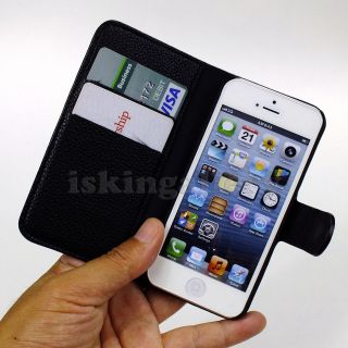 Luxury Magnetic Card Holder PU Leather Flip Case Cover for Apple iPhone 5 SG