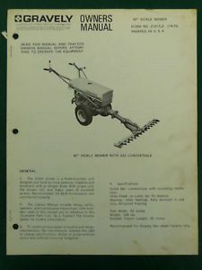 Gravely 42" Sickle Mower Owners Manual Model 21217L2