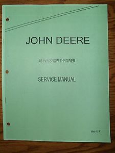 John Deere 318 Service Manual 49 " Snow Thrower