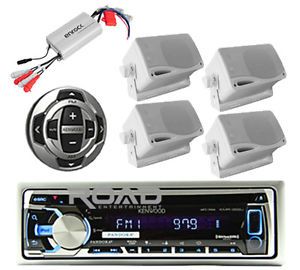 KMR355U Marine CD USB iPod iPhone Stereo Wired Remote 800W Amplifier 4 Speaker 019048195579