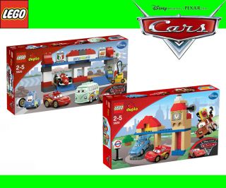 Disney Pixar Cars Set Lego Duplo 5828 Big Bentley 5829 Pit Stop