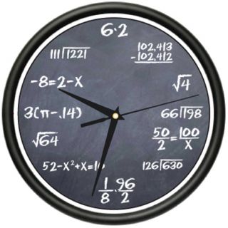 Math Class 1 Wall Clock Black Chalkboard Mathematics Teacher Classroom Gift