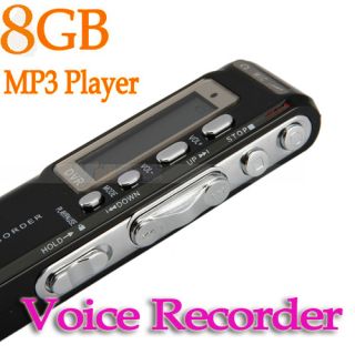 New Pro 8GB USB Digital Audio Voice Recorder Dictaphone  Player