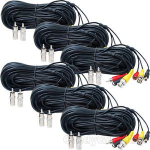 6 150 ft Audio Video Power Cable CCTV DVR Security Camera BNC RCA Wire New CKQ