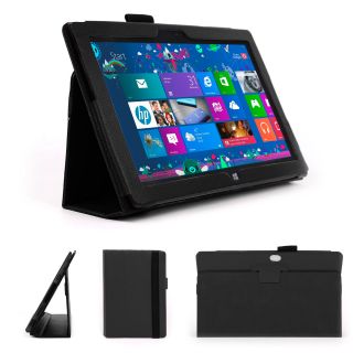 Black Faux Leather Case with Stand Custom Made for Microsoft Surface RT
