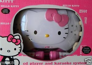 Hello Kitty CD Player and Karaoke System with Microphones New KT2003