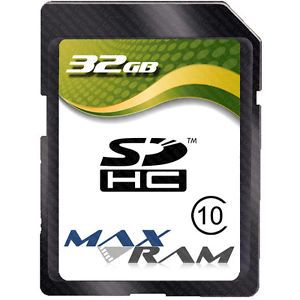 32GB Class 10 SD SDHC Maxram Memory Card High Speed for Digital Camera Camcorder