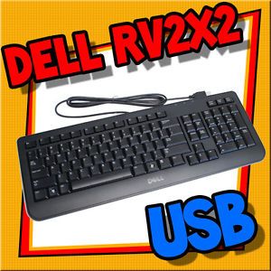 Genuine Dell Black USB Wired 104 Key Slim Ergonomic Keyboard RV2X2 KB2521