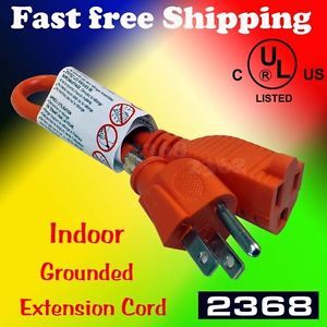 Orange 3 Wire 18 Gauge 13A 125V 1625W Grounded Extension Cord Indoor UL Listed