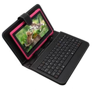 7" 8GB Google Android 4 0 Pink Tablet PC Capacitive Touch Screen w Keyboard Case