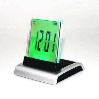 7 Color Change LED Digital LCD Desktop Design Alarm Clock Thermometer