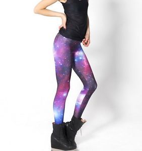 Multicolored Galaxy Printed Stretchy Retro Wave Tights Leggings Pants Jeans K90