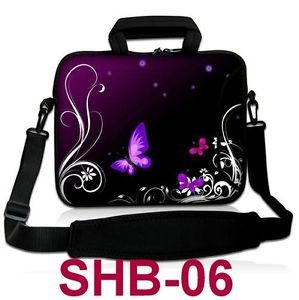 Purple Butterfly 15" 15 6" Laptop Shoulder Sleeve Case Cover Notebook Handle Bag