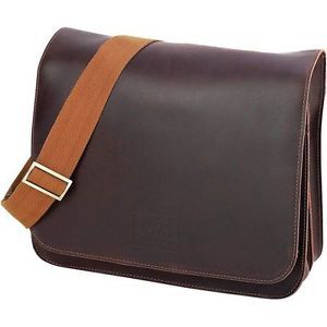 Brown Leather York Shoulder Bag Mens or Womens Laptop Computer Messenger Bag