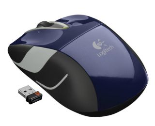Logitech M525 Wireless Cordless Optical Mouse Navy Blue Grey 910 002698