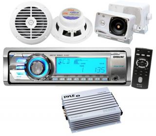 New Outdoor 4x52 Watt Sony Marine Boat CD Receiver Radio 4 Speakers 400W Amp