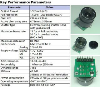 2 Mega Pixel Camera Module MT9D111 JPEG Out CCTV Lens