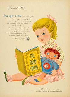 1956 Ad Dolly Phone Bell Telephone System Bil Baird Original Advertising