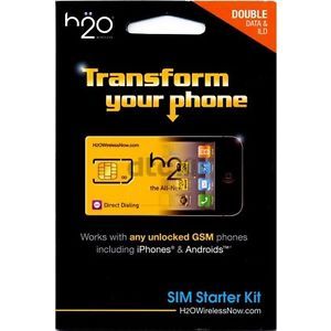 H2O Wireless Prepaid Sim Card Works at T Unlocked Phones Use ATT Network