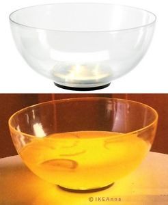 IKEA Solvinden Clear Large Serving Punch Bowl Fruit Solar Powered LED Party New