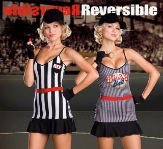 Sexy 7pc Reversible Baseball Player Referee Costume Set