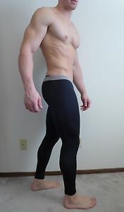 Mens Thermal Poly Running Warm Up Athletic Muscle Gym Leg Training Pants Hot
