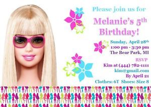 Barbie Disney Princess Birthday or Any Girls Boys Invitations Printable U Print
