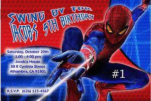 Printable Spiderman Birthday Party Invitations