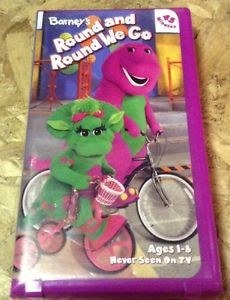 Barney's Round and Round We Go VHS Video Tape Pop Wheely Kids Learn ...