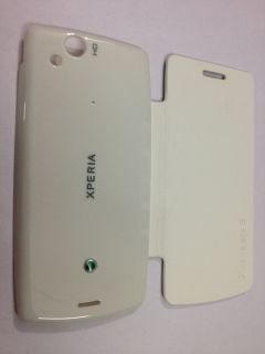 Premium Leather Flip Case Cover for Sony Ericsson Xperia Arc s LT18i White