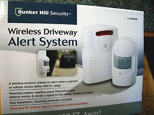 Wireless Driveway Alert System Motion Sensor Alarm Security Pool 93068 Bunker