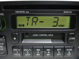 Toyota Avalon Camry Solara 1999 CD Cassette Player Part 16810 Base Sound 57424WG