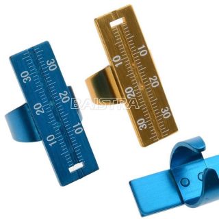 Blue Yellow Dental Instruments Endo Aluminium Finger Rulers Span Measure Scale