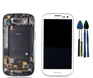 White Blue Samsung Galaxy S3 s III I747 i9300 LCD Screen Display Touch Digitiz