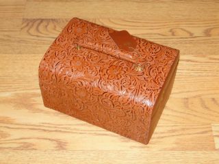 Tuscan Designs Leather Jewelry Carry Box Travel Case