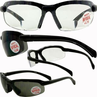 2 Pairs Bifocal Safety Glasses C2 Black Frame Z87 1