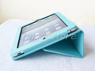 PU Leather Case for Apple iPad 1 1st Case Cover w Stand Holder Magnetic Sky Blue
