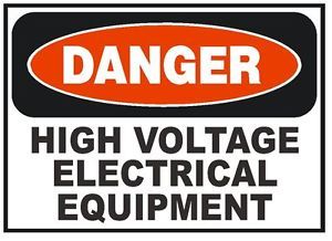 Danger High Voltage Equipment OSHA Safety Sign Decal Sticker Label D278
