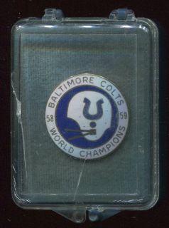 Baltimore Colts 1958 1959 Press Pin with Case World Champions