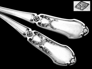 Ravinet Superb French All Sterling Silver Fish Servers 2 PC Ribbons