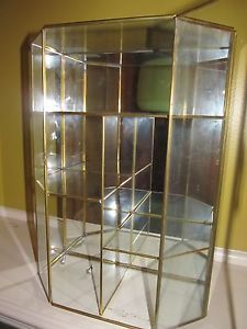 Glass Brass Curio Display Case
