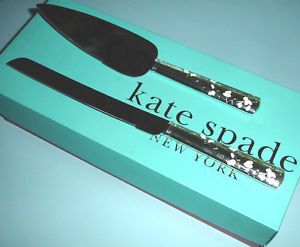 Kate Spade Gardner Street 2 PC Dessert Set Cake Knife Server Silverplated New