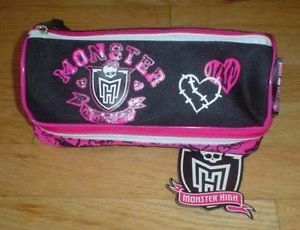 Monster High Girls Make Up Bag Travel Pencil Case 2 Zip