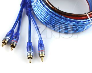 8 GA 2 4CH Amplifeir Amp Subwoofer Complete Wire Wiring Kit Cable 1000W