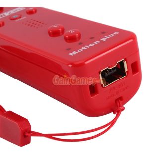 Remote Controller Built in Motion Plus Nunchuck for Nintendo Wii Red