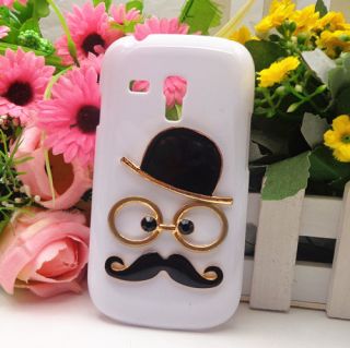 Leon Chaplin Dumb Show 3D Mustache Case Cover for Samsung Galaxy Mini S3 I8190